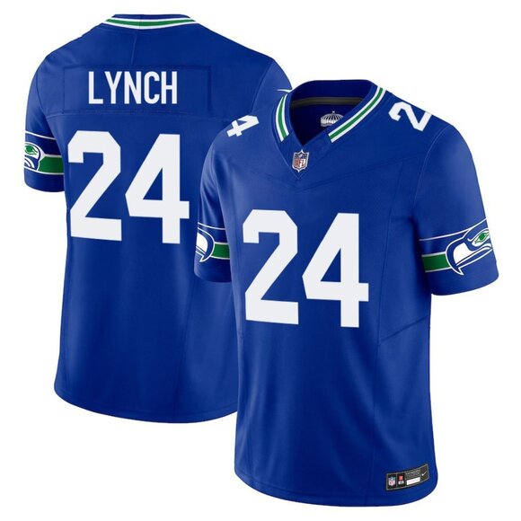 Mens or Youths Choose Marshawn Lynch Royal Blue Stitched Jersey Vapor